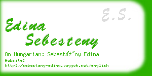 edina sebesteny business card